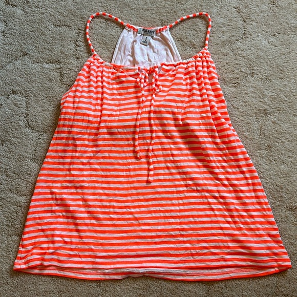 Old Navy Size Medium Orange and White Stripped Tank Top - Picture 2 of 5